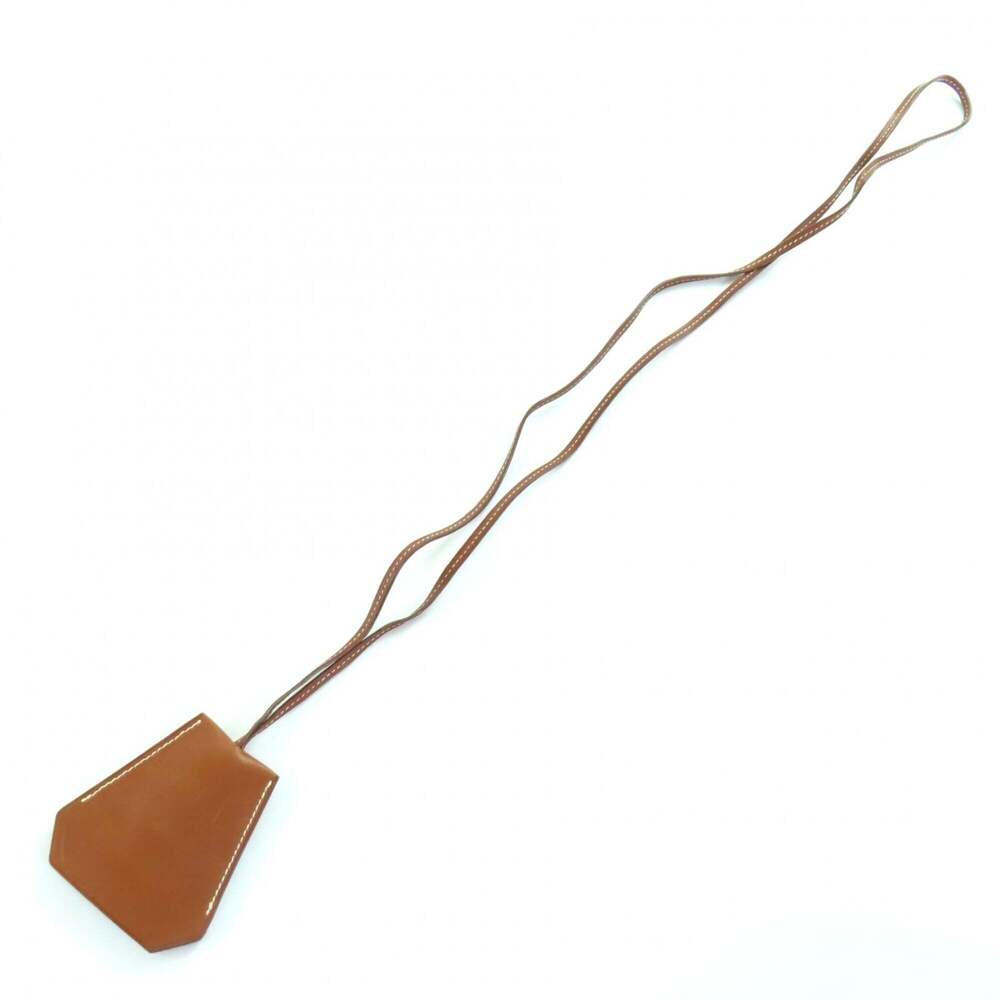 HERMES Vintage Margiela Era Leather Clochette Necklace Pendant Accessory Brow... - Picture 4 of 9